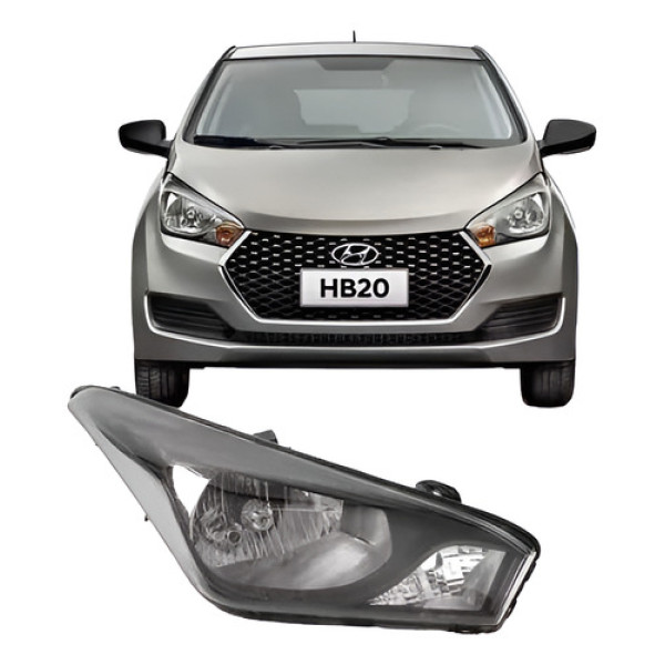 Farol Máscara Negra Direito Hb20 2013 Á 2018