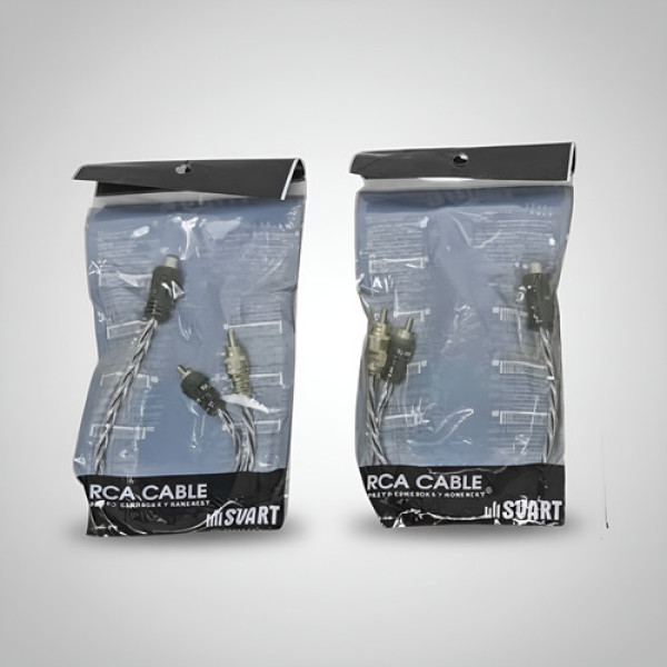 Kit 2 Cabos Y Rca Dupla Blindagem Preto/transparente Cx001