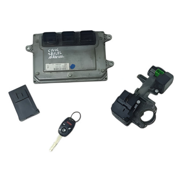 Kit Chave Modulo Injeção New Civic 1.8 Manual Flex Cx055 ~3