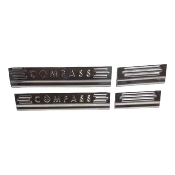 Kit Aplique Protetor Soleira Porta - Inox - Compass Cx253